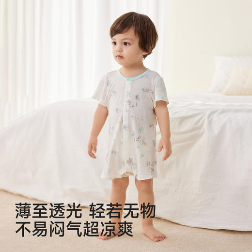 【商场同款】英氏婴儿连身衣女宝男宝夏季短袖哈衣宝宝居家连体衣 商品图2