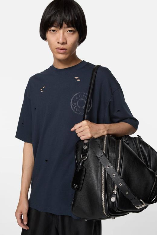 一店d  𝐀𝐜𝐧𝐞新大爆款🔥𝟐𝟔早春系列破洞假两件长袖T恤➕短袖
太有街头流浪感了，宽松落肩的os剪裁超级松弛 商品图4