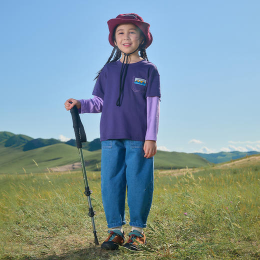 【100%棉 山系假两件糯糯T桖】棉花堂针织长袖T恤 A类面料  吸湿透气   不易起球   FA52152YX 商品图5