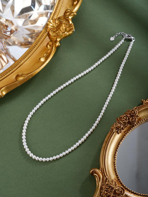 子佩集银S925珍珠惜王妃项链【ZXLY3.5-4MM】珠串2602 商品图4