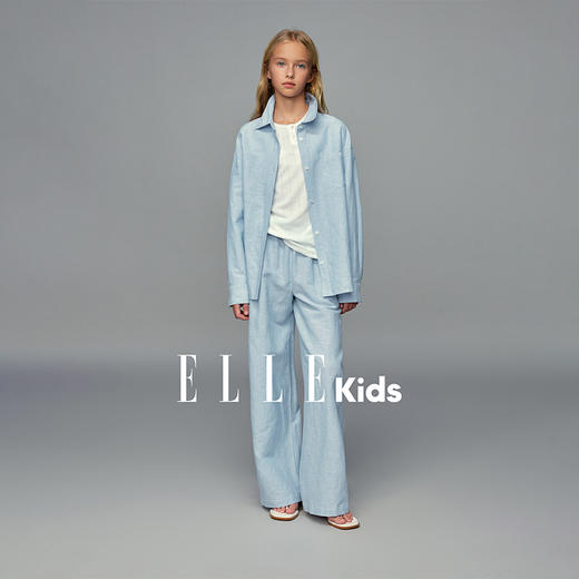 💕春3童装亚麻棉休闲绣花衬衫/亚麻棉绣花连腰松紧休闲直筒裤 商品图0