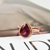 【天然正品】AU750玫瑰金镶钻镶天然水滴型紫牙乌2.519克拉石榴石戒指10.5*8.1MM（皆取最大值）16号（戒圈可改）270126NJS10 商品缩略图3