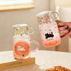 摩登主妇玻璃杯带把手家用杯子高颜值带盖水杯牛奶杯一人饮冷水壶 商品缩略图0
