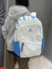 越南回货！！正品订单！！ 白蓝色乔丹Jordan 经典LOGO AJ书包通勤包 双肩包 大号 男女同款情侣款 蓝白拼色！  蓝白拼色aj双肩包 商品缩略图0