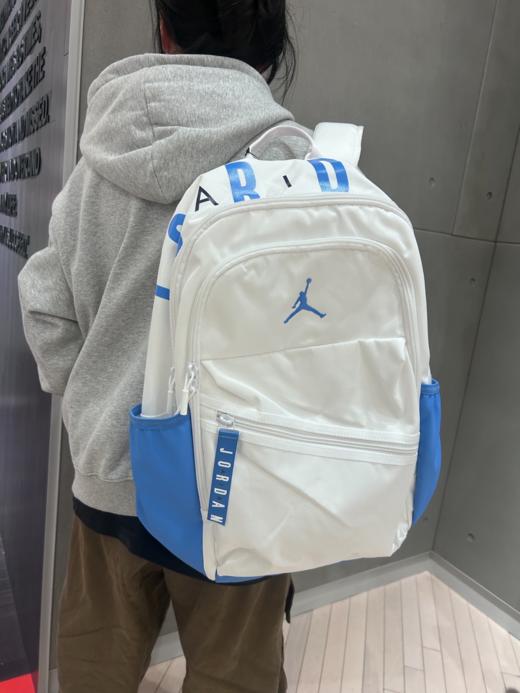 越南回货！！正品订单！！ 白蓝色乔丹Jordan 经典LOGO AJ书包通勤包 双肩包 大号 男女同款情侣款 蓝白拼色！  蓝白拼色aj双肩包 商品图0