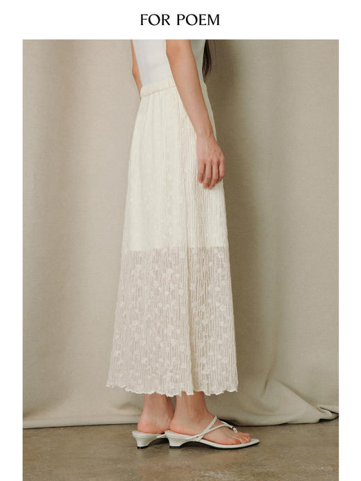 ForPoem 26/SS 原创设计花朵条纹针织套装半裙 商品图4