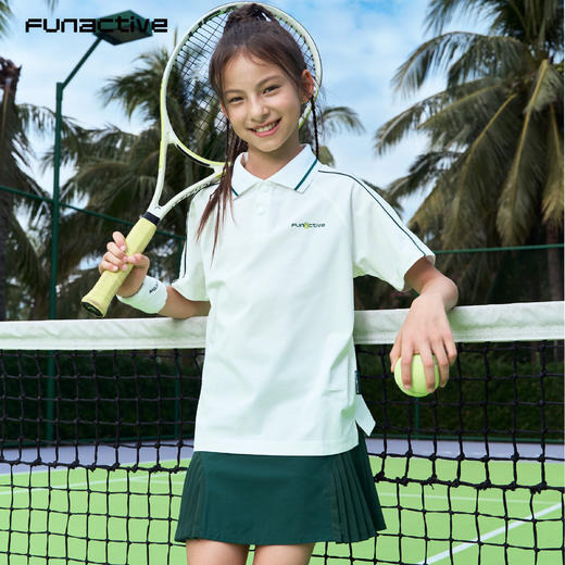 【满分衣】funactive女童短袖polo领儿童速干透气防晒户外上衣夏F1UT30219 商品图2