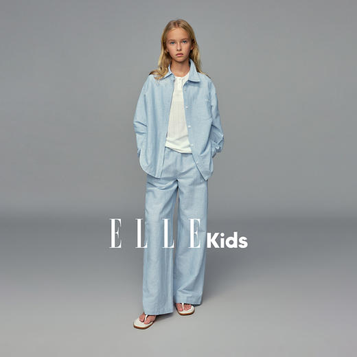 💕春3童装亚麻棉休闲绣花衬衫/亚麻棉绣花连腰松紧休闲直筒裤 商品图1