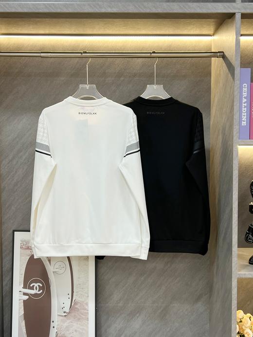 点此购买 比音勒芬秋冬季男士千鸟格纹复古典雅印花圆领加绒卫衣 ss 338079 商品图1