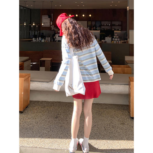 【129元任选2件】现货！韩系条纹长袖polo衫 商品图4