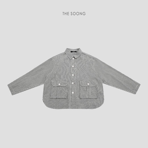 THESOONG|早春新款经典工字褶口袋色织格子翻领外套HWWT7650 商品图6