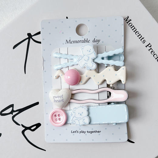 蓝粉小熊组合组合发夹（4个）-纪念日百货门店同款169096870 商品图3