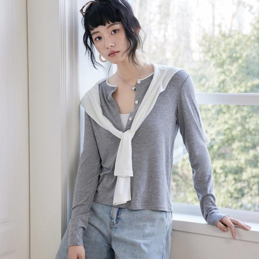 KEMU壳木天丝羊毛醋酸款开衫 天丝醋酸羊毛混纺细软爽滑 穿法随意切换 春夏防晒/秋冬打底叠穿 遮肉显瘦百搭不挑人 商品图1