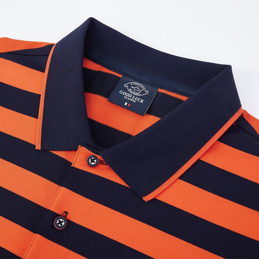 【桑蚕丝】德鲨男装条纹短袖POLO衫夏新款休闲打底翻领T恤 商品图4