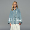 💕春3童装水洗镂空绣花法式牛仔衬衫外套 商品缩略图0