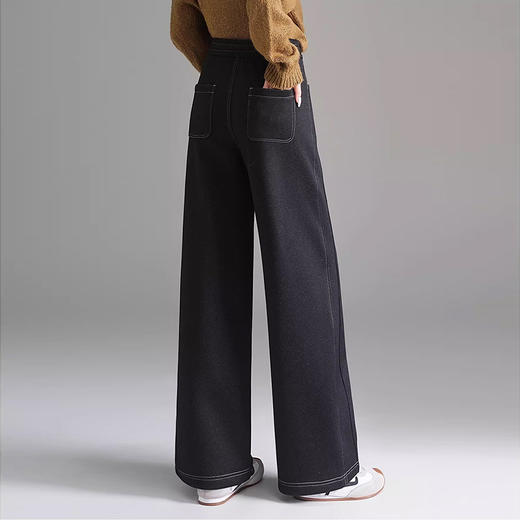 裁缝学苑AQ593羊毛蚕丝垂感直筒裤纸样女装松紧腰阔腿裤样板图纸 商品图2