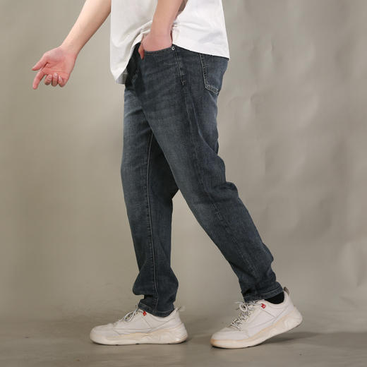 DRONKOO 2026 正常腰表袋后绿刺绣字母中厚牛仔长裤 商品图2