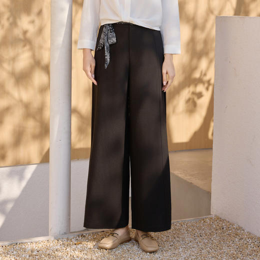 半身缘女裤 春季时尚显瘦宽松直筒透气舒适休闲裤261302M10320201 商品图3