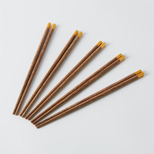 NITORI宜得利家居 厨房餐厅筷子金福装饰无漆木筷5双 商品图2