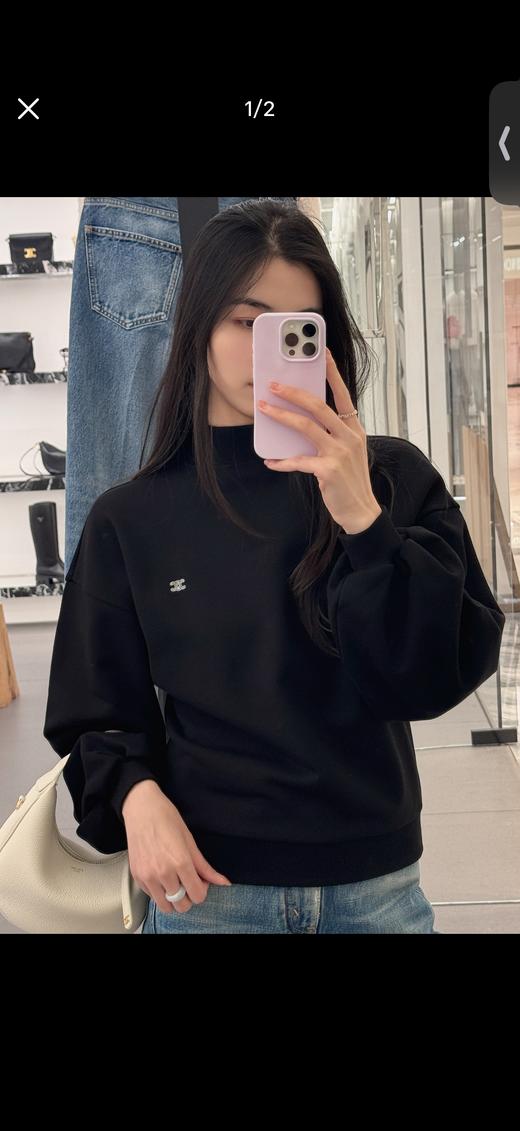 春款新品！经典毛圈基础款~赛琳凯旋门刺绣小标卫衣 商品图2