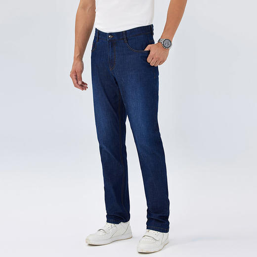 德鲨2025春夏新款牛仔裤男青年时尚直筒裤子男装休闲长裤 商品图1