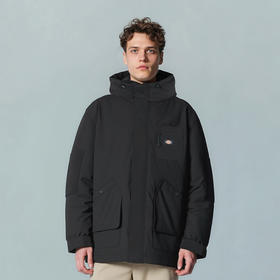 Dickies复古工装羽绒服男 前胸拉链口袋宽松连帽可调节厚外套 DK0A885Y