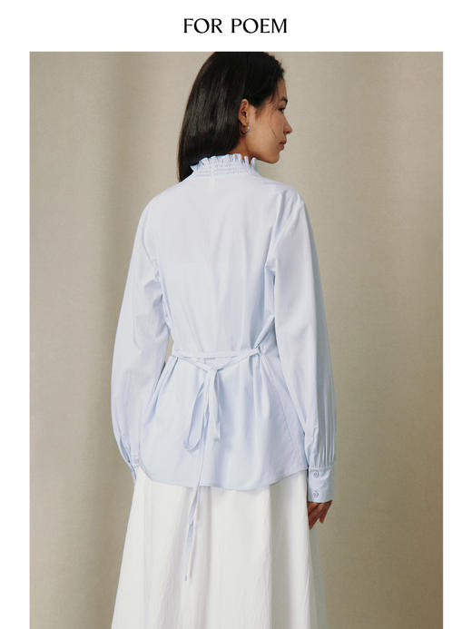 ForPoem 26/SS 原创设计通勤系列花边收腰衬衫 商品图4