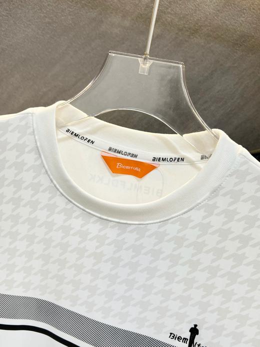 点此购买 比音勒芬秋冬季男士千鸟格纹复古典雅印花圆领加绒卫衣 ss 338079 商品图5