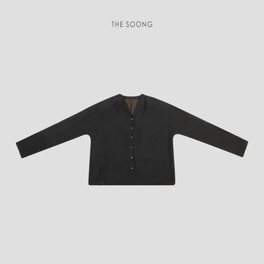 THESOONG|“隐格肌理”100%桑蚕丝高弹轻薄香云纱开衫外套HWCS8665 商品图12
