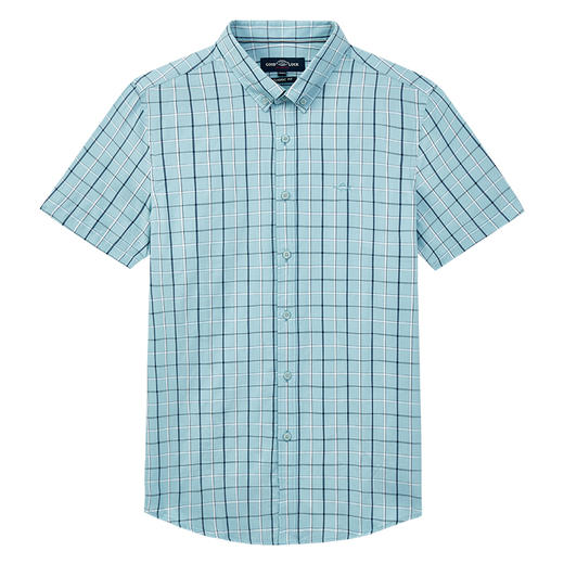 德鲨夏新款短袖格子衬衫男青年时尚休闲上衣男装打底衬衣 商品图2