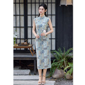 时尚改良新中式亚麻无袖，长款旗袍日常可穿旗袍GX-282332