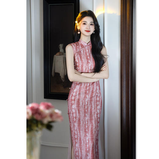 新中式复古国风港风，无袖改良旗袍年轻款少女收腰显瘦GX-392618 商品图2