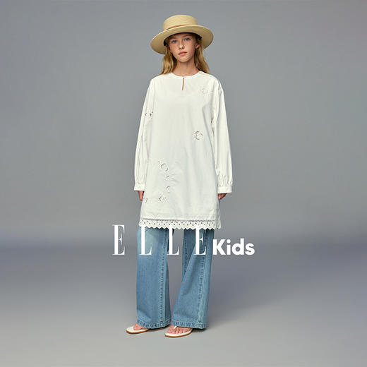 💕春季童装-A版镂空绣花全棉长袖连衣裙W294EL 商品图1