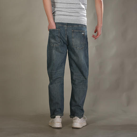 DRONKOO 2026 正常腰表袋右后袋折线棕标绣线织唛中厚牛仔长裤 商品图4