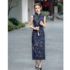 复古国风改良新中式长款，无袖港风旗袍收腰显瘦旗袍裙GX-12609 商品缩略图0