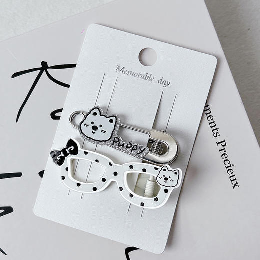 波点银眼镜组合对装发夹-纪念日百货门店同款169149231 商品图1