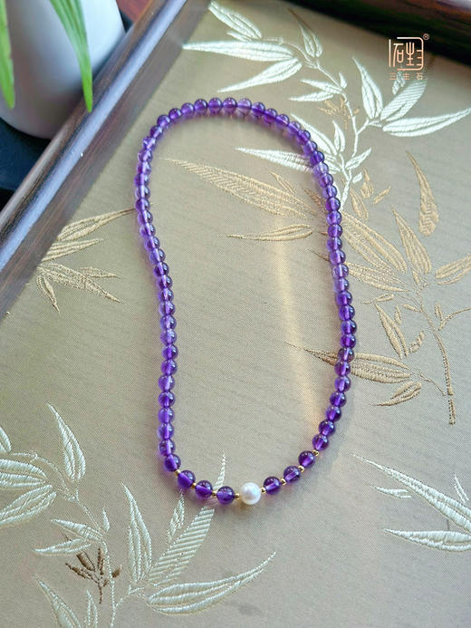 天然紫水晶珍珠双层设计手链 | 能量数字“万能”吊坠牌 商品图6