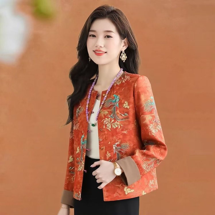 2026年新款早春新中式提花短外套国风薄外套&2601