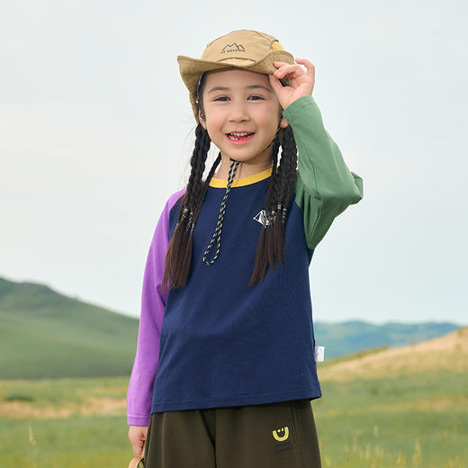 【100%棉 撞色长袖T恤 】棉花堂针织长袖T恤 7A抗菌  舒适防螨   微弹舒适  不易起球  FA52011YX 商品图7