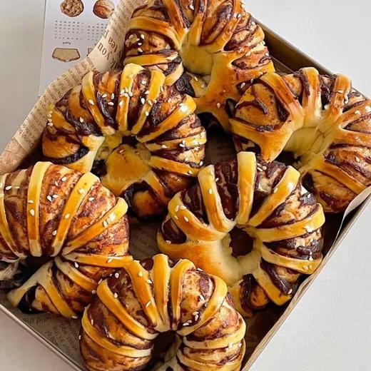 【超好吃❗️红豆沙+芝麻面包圈】0反式脂肪酸，馅料爆满，营养加倍，早餐标配！老式豆沙馅1kg整箱手撕红豆夹心欧包网红爆款零食开学季 商品图2