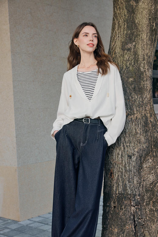 【百图lulu定制】【瀑布牛仔裤】 垂感 宽松 显瘦牛仔裤 阔腿裤 商品图3