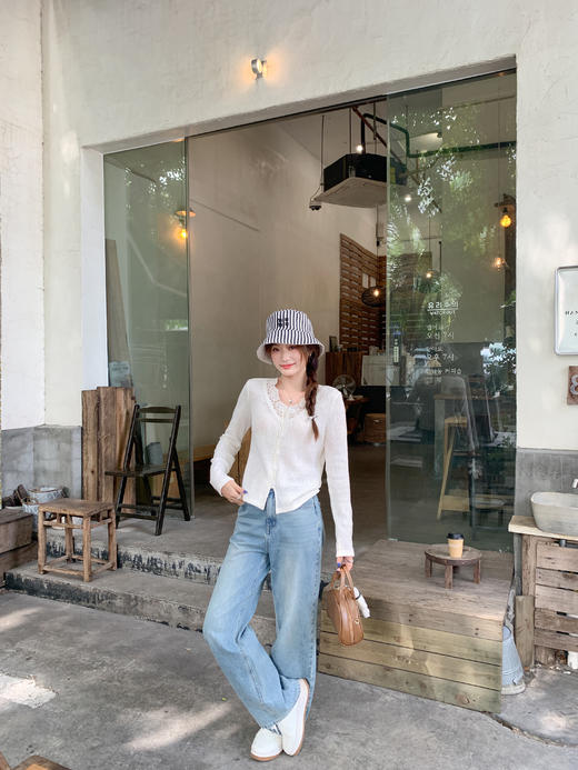 <曾小咸推荐>2.26现货秒杀 ！微信超特价！韩系镂空米白色v领针织衫 日常169.99 立减90 秒杀79.99！ 商品图10