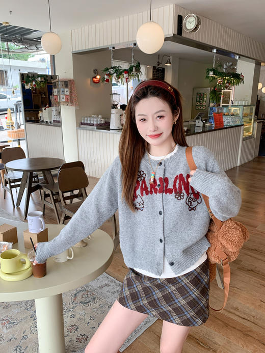 <曾小咸推荐>2.27现货秒杀 ！微信超特价！韩系圆领毛针织开衫 日常219.99 立减130 秒杀89.99！韩系复古格子半身裙（短款）秒杀69.99！！ 商品图10