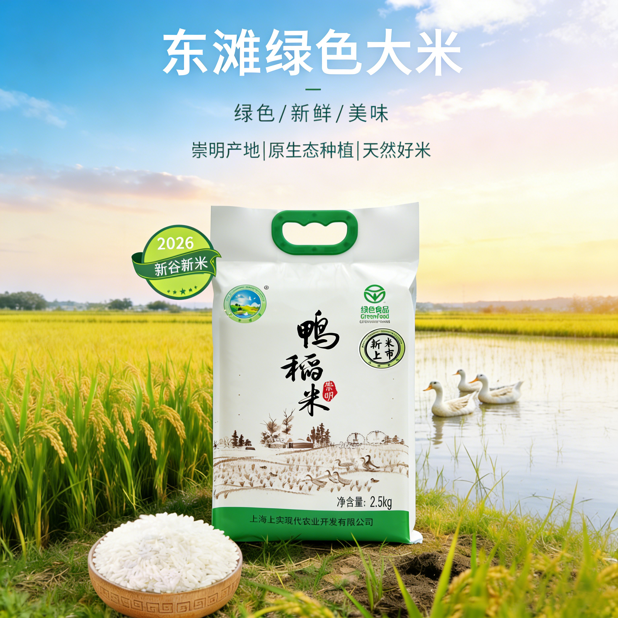 【东滩绿港】东滩鸭稻米（2.5kg真空包装）