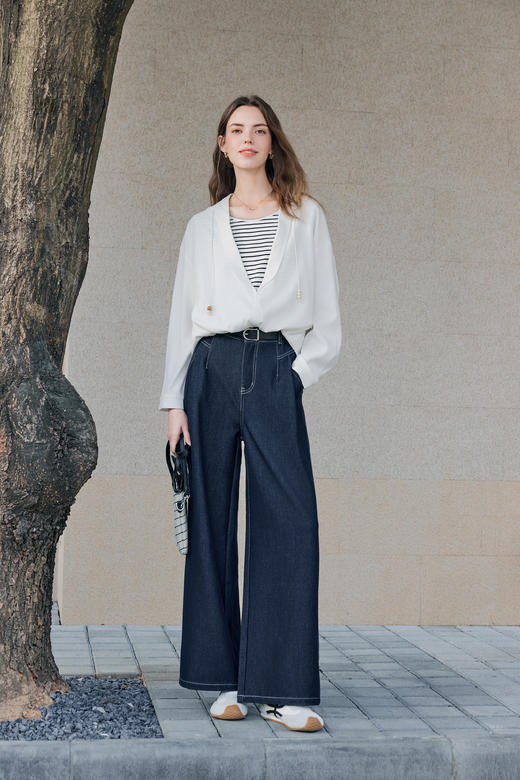 【百图lulu定制】【瀑布牛仔裤】 垂感 宽松 显瘦牛仔裤 阔腿裤 商品图1