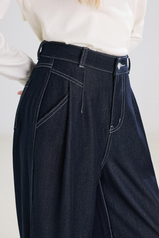 【百图lulu定制】【瀑布牛仔裤】 垂感 宽松 显瘦牛仔裤 阔腿裤 商品图9