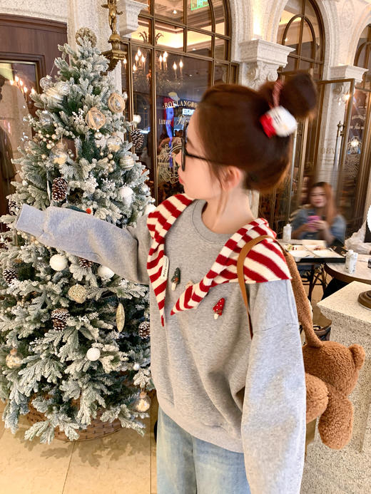 <曾小咸推荐>2.27现货秒杀 ！微信超特价！韩系灰色无帽加绒卫衣 日常209.99 立减120 秒杀89.99！ 商品图6