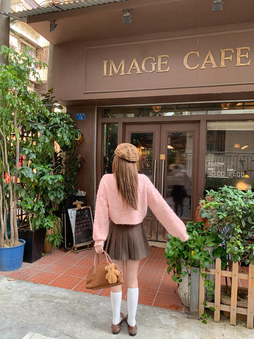 <曾小咸推荐>2.27现货秒杀 ！微信超特价！韩系粉色polo领短款针织衫两件套 日常229.99 立减130 秒杀99.99！ 商品图10