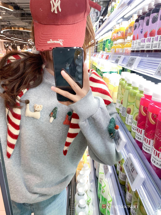 <曾小咸推荐>2.27现货秒杀 ！微信超特价！韩系灰色无帽加绒卫衣 日常209.99 立减120 秒杀89.99！ 商品图12