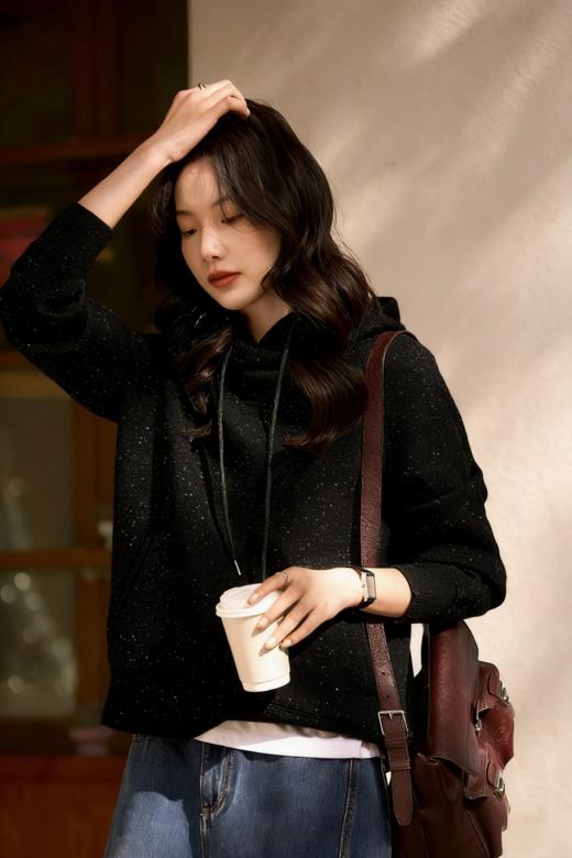 LONGNFAIR·银河细闪连帽卫衣裤系列 | 细闪光毛呢面料，自带闪耀星河的运动风单品【3-7天发货，周末顺延】 商品图4